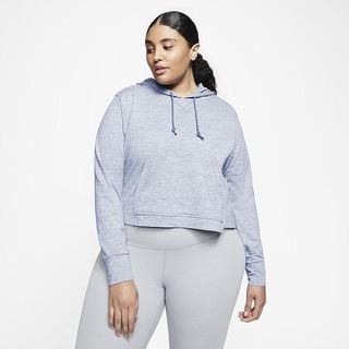 Hanorace Nike Yoga Cropped (Plus Size) Dama Albastri | UIEG-67205